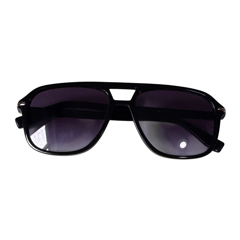 Hugo Boss BOSS 1042/S/IT Black Aviator Sunglasses Gold Hardware Italy 55mm